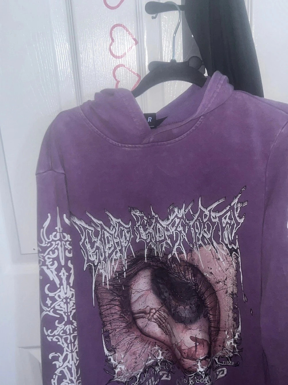 Purple Graphic Pullover Hoodie